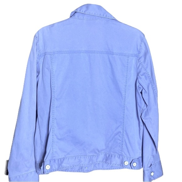 Chico's micro corduroy light blue button up jean jacket style light weight Sz L - Picture 2 of 8